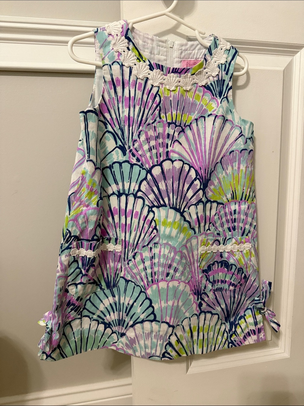 Lilly Pulitzer Girls Shell-Print Sleeveless Tunic in Lavender, Aqua & Navy